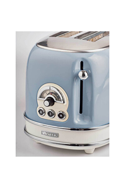 ARIETE Bread toaster VINTAGE 0155/05, 810W, 2 slices, 3 functions, 6 levels, Removable tray, Blue
