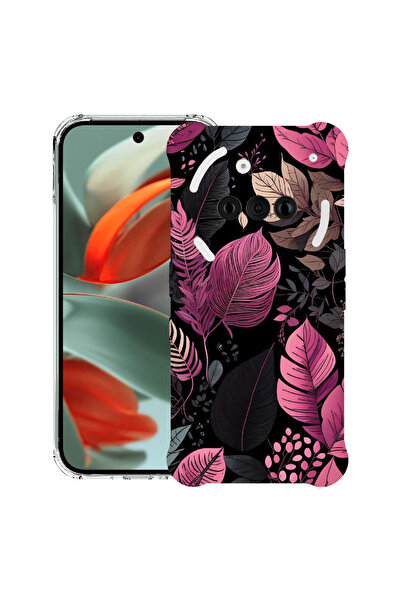 bestcase Carcasă spate antișoc pentru telefonul Nothing (3a), pene de trandaf...