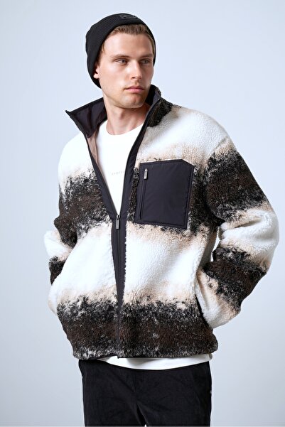 SPORTEMPT Jachetă Serpa pentru bărbați, cu detaliu de buzunar țesut, maro