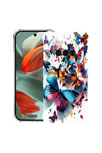 bestcase Carcasă spate antișoc pentru telefonul Nothing (3a), fluturi coloraț...