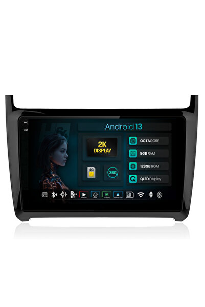 HUB64 Navigatie 2K Volkswagen Polo (2014+), 8GB RAM, Android 13, Octacore, Slot Sim 4G