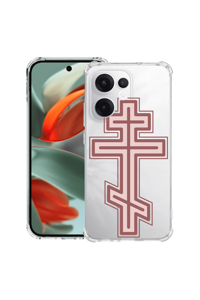 bestcase Carcasă spate antișoc pentru OPPO Reno13 F 5G, Classic Cross Red, 19...