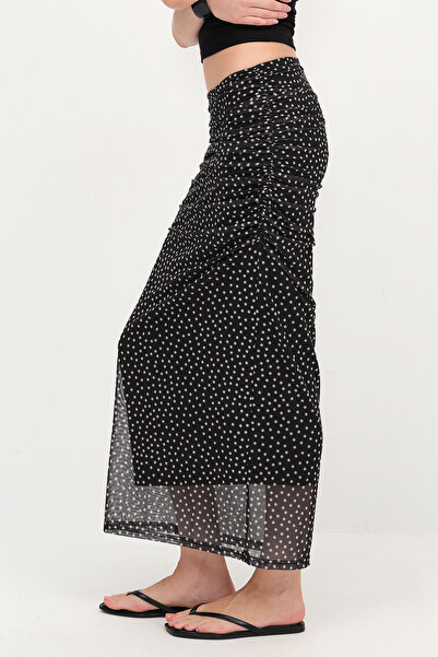 Addax Polka Dot Gathered Midi Skirt E00878