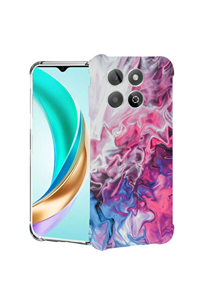 bestcase Carcasă spate antișoc pentru Honor X8C, roz marmorat și albastru, 19...