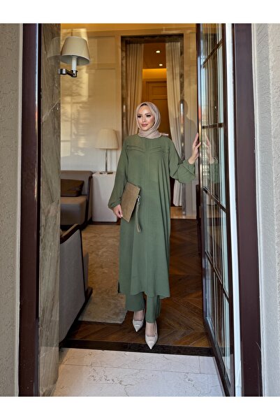 sevannaluxurydesign Kadın Şerit detay tunik & pantolon takım