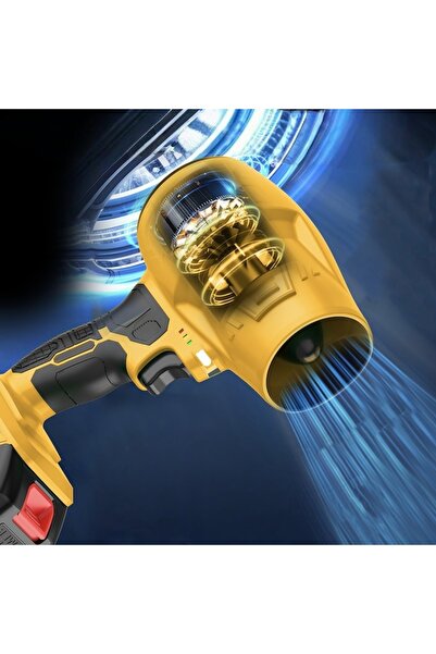 FOXMAG24 Suflantă de frunze, 2 în 1, încărcător rapid, pentru curățarea mai multor locuri, galben