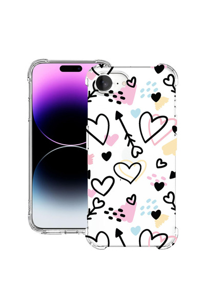 bestcase Αντικραδασμική θήκη πλάτης για Apple iPhone 16e, Σύμβολα αγάπης, 198...