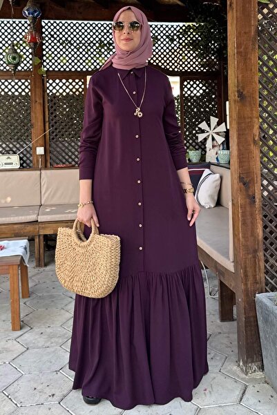 Rabia Şamlı Süreyya Shirt Dress Plum