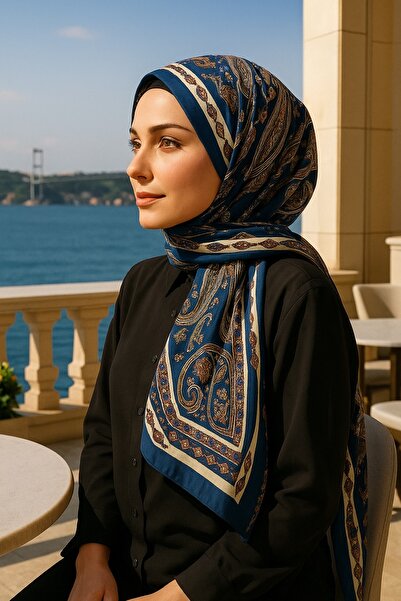 VIEN POLO شال قطني ناعم منقوش