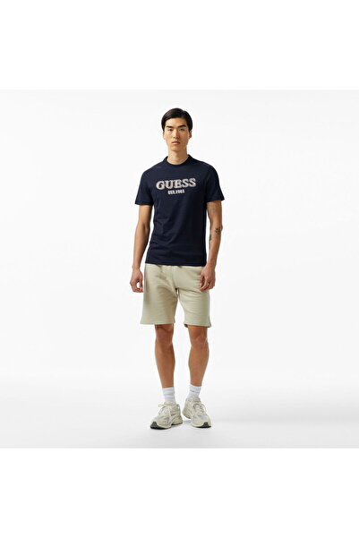 Guess MEN DARK BLUE SS CN LOGO TEE T-SHIRT