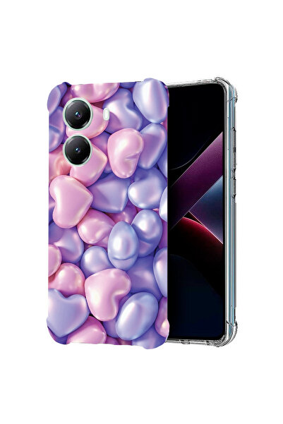 bestcase Αντικραδασμική θήκη πλάτης για Poco X7 Pro 5G, χρωματιστές καρδιές, ...
