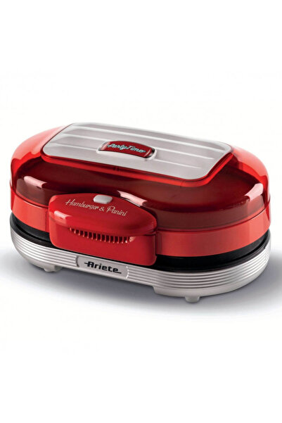 ARIETE Sandwich maker Party Time 0205/00, 1200W, 2 compartments, Nonstick, Removable tray, Red