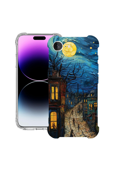 bestcase Αντικραδασμική θήκη πλάτης για Apple iPhone 16e, Van Gogh City Life,...