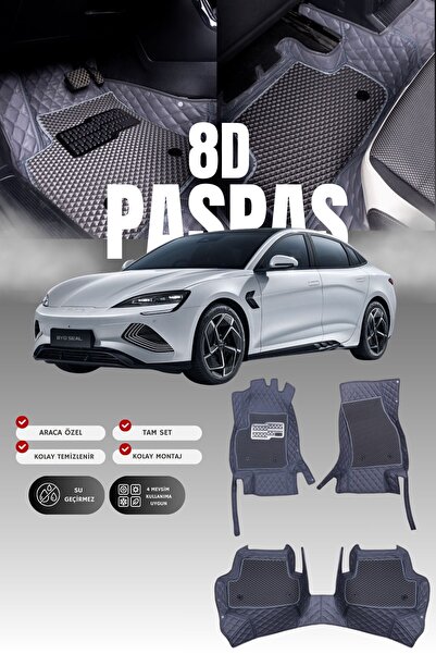 Genel Markalar BYD Seal Sedan (2022 ve sonrası) 8D Deri Havuzlu Oto Paspas | ...