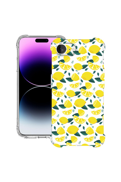 bestcase Удароустойчив калъф за Apple iPhone 16e, лимонов мотив, 1988231 AS 1436