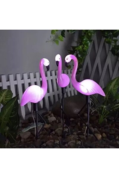 KESNUP Set de 3 lămpi solare de grădină model flamingo 52 cm