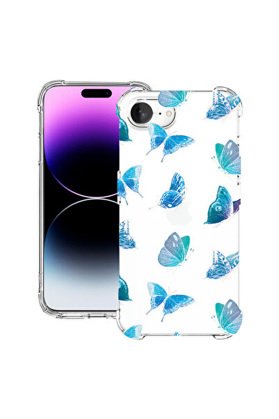bestcase Αντικραδασμική θήκη πλάτης για Apple iPhone 16e, μοτίβο πεταλούδας, ...