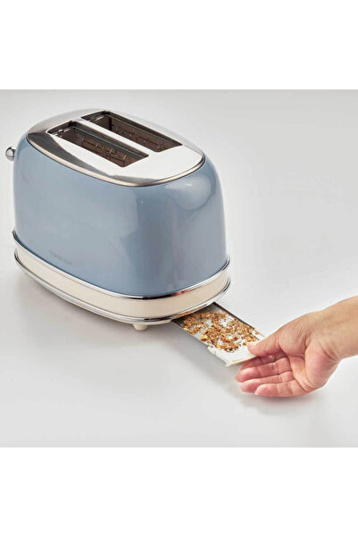 ARIETE Bread toaster VINTAGE 0155/05, 810W, 2 slices, 3 functions, 6 levels, Removable tray, Blue