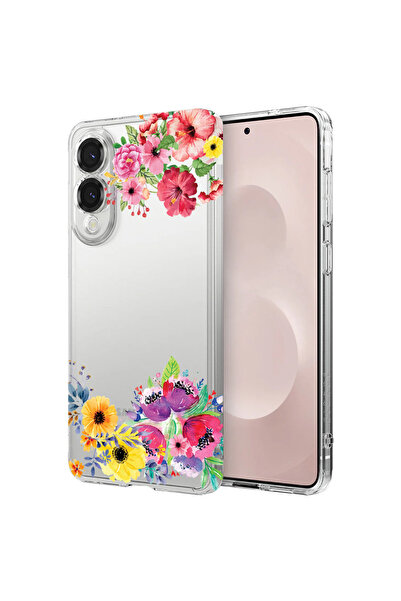 bestcase Αντικραδασμική θήκη πλάτης για Samsung Galaxy S25 Edge, λουλούδια, 1...