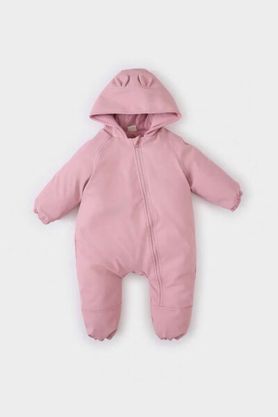 DeFacto Waterproof Hooded Zippered Dusty Rose Baby Girl Coat E8241A5/Br277