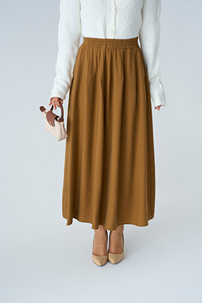 OEM Women's Skirt With Side Pockets - Brown - S(36)