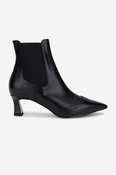 Valmenti حذاء نسائي بكعب أسود من الجلد الطبيعي