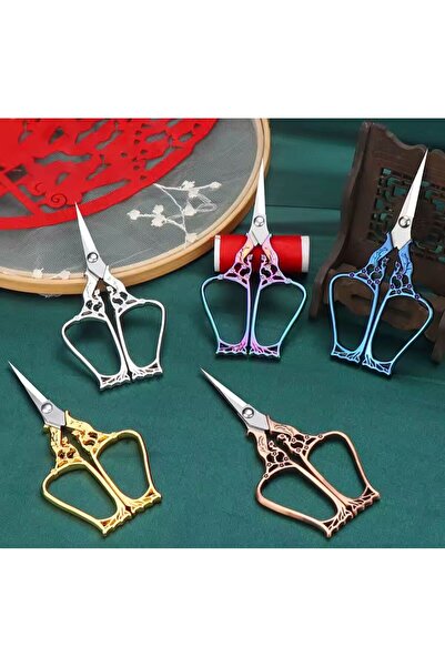 iğne izi Promise Scissors, Ribbon Opening Special Occasion Ceremony Sewing Embroidery Scissors Copper