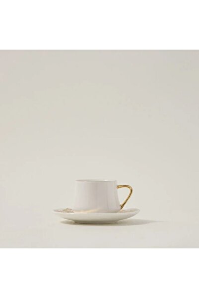 ORIAN 12 Pieces Porcelain Turkish Coffee White Gold