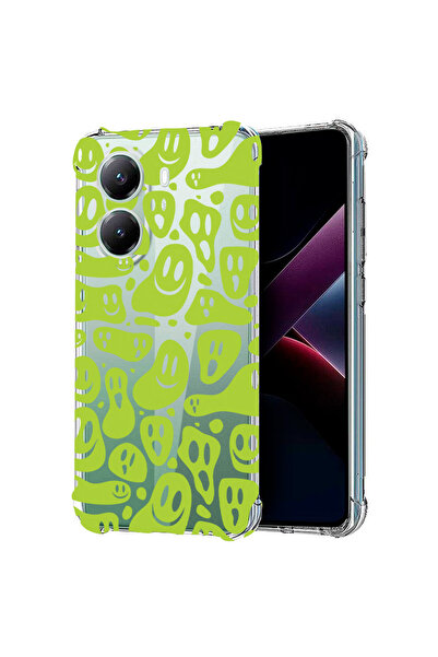 bestcase Αντικραδασμική θήκη πλάτης για Poco X7 Pro 5G, Green Acid Smiley, 19...
