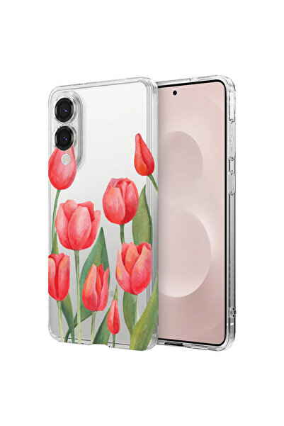 bestcase Carcasă spate antișoc pentru Samsung Galaxy S25 Edge, Lalele roșii, ...