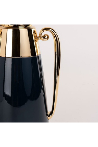 Dallaty Set of 2 steel vacuum flask blue and matt silver 1L