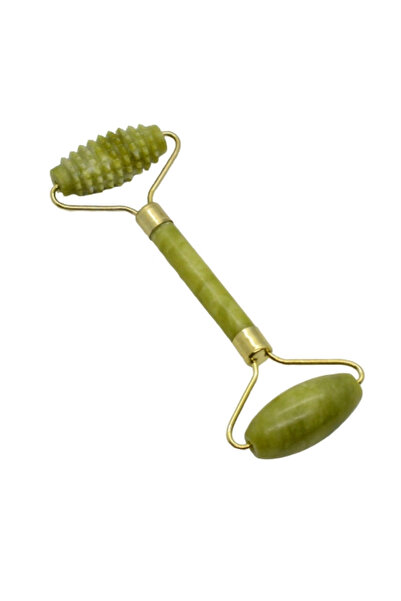 Savonia Rola dubla din Jad pentru masaj, 14.5 cm (neted + zimtat)