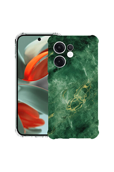 bestcase Αντικραδασμική πίσω θήκη για OPPO Reno13 F 5G, Πράσινο μάρμαρο, 1988...