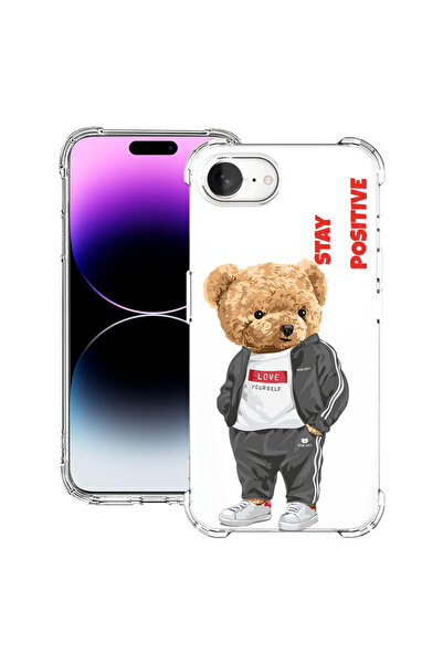 bestcase Αντικραδασμική θήκη πλάτης για Apple iPhone 16e, Stay Positive - Αρκ...