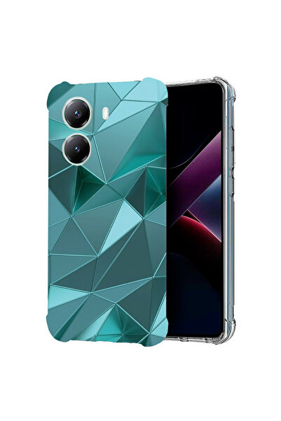 bestcase Carcasă spate antișoc pentru Poco X7 Pro 5G, mozaic verde, 1988230 A...