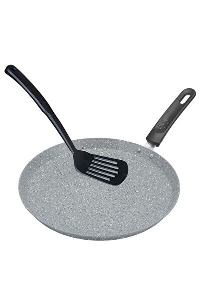 Bohmann Tavă pentru clătite BH 1010-22 MRB, 22 cm, acoperire marmorizată, spatulă, gri