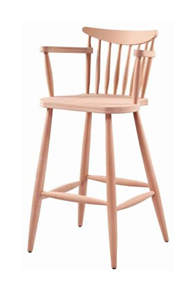 Ert ahşap Kırlangıç Kollu Bar Sandalye Ham Ahşap