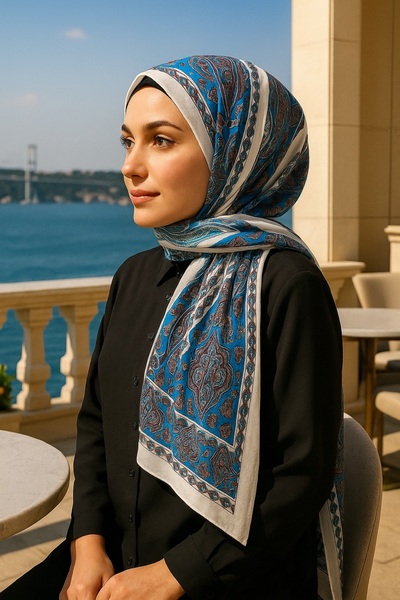 VIEN POLO Şal din bumbac moale cu model