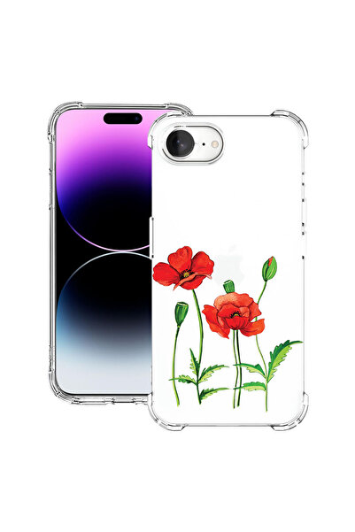 bestcase Carcasă spate antișoc pentru Apple iPhone 16e, culoarea macului roșu...