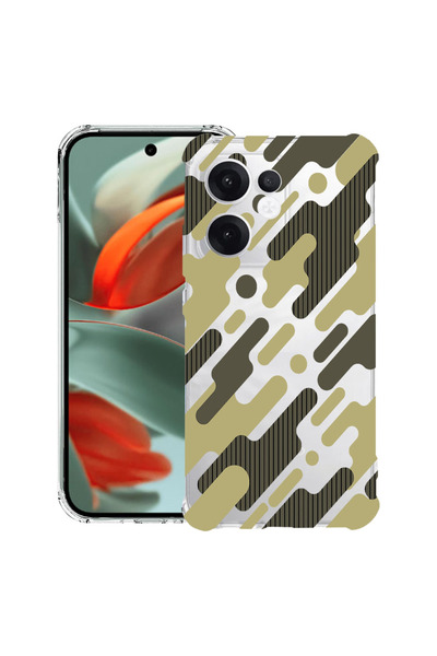 bestcase Αντικραδασμική θήκη πίσω μέρους για OPPO Reno13 F 5G, Πράσινο καμουφ...