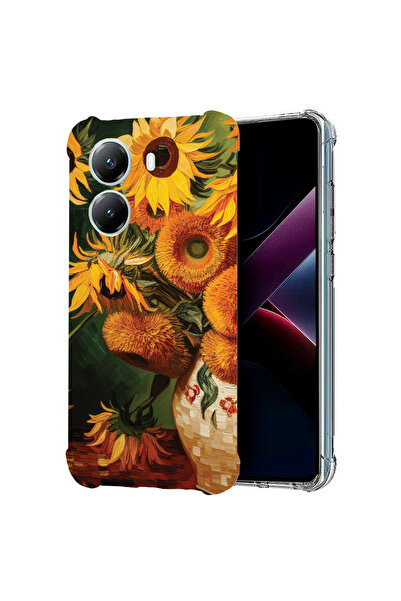 bestcase Αντικραδασμική θήκη πλάτης για Poco X7 Pro 5G, ζωγραφική με ηλίανθο,...