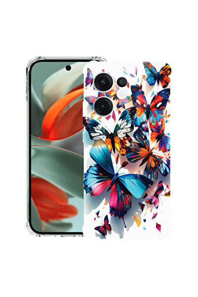 bestcase Carcasă spate antișoc pentru OPPO Reno13 F 5G, fluturi colorați, 198...