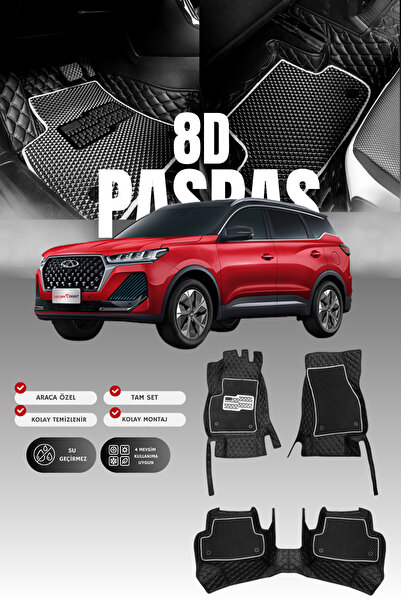 stiloto Chery Tiggo 7 Pro Max (2020 ve sonrası) 8D Deri Havuzlu Oto Paspas | ...