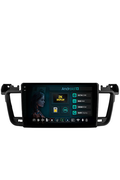 HUB64 Navigatie 2K Peugeot 508 (2010-2018), 8GB RAM, Android 13, Octacore, Sl...