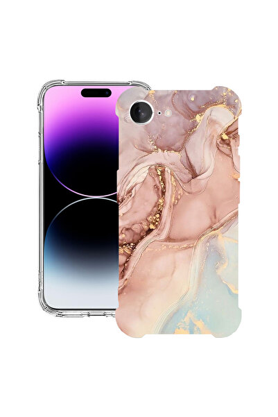 bestcase Αντικραδασμική θήκη πλάτης για Apple iPhone 16e, ροζ μάρμαρο, 198823...
