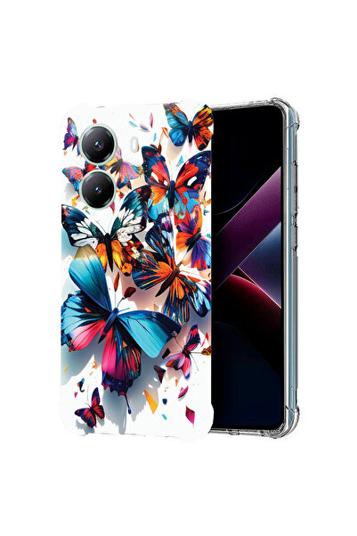 bestcase Carcasă spate antișoc pentru Poco X7 Pro 5G, fluturi colorați, 19882...