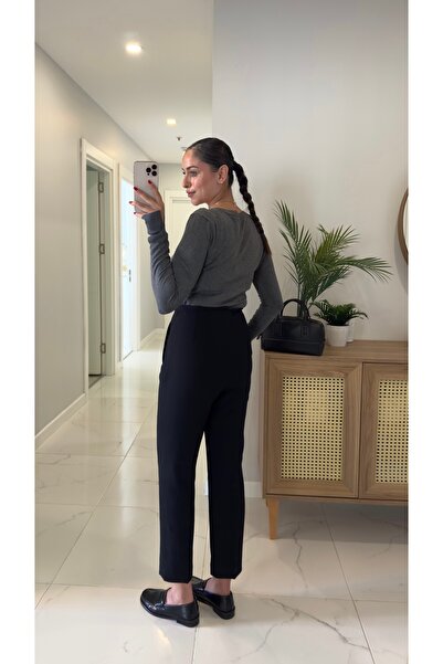 BİRCANÇİL ZR Lora Siyah Flatolu Pantolon