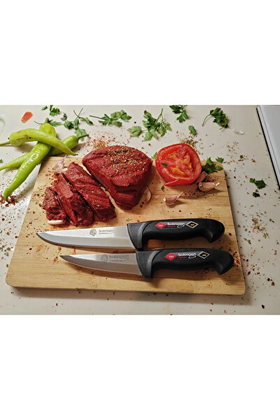 KB SOLİNGEN Solingen Siyah 2 Li Kasap(ET)Bıçağı Seti (NO:1 VE NO:2)