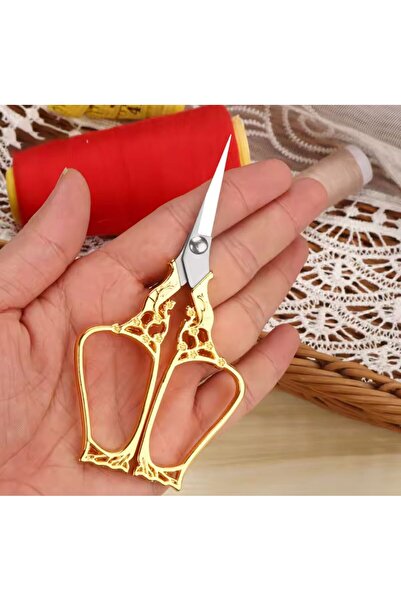 iğne izi Promise Engagement Scissors, Ribbon Opening Special Day Ceremony Sewing Embroidery Scissors Gold