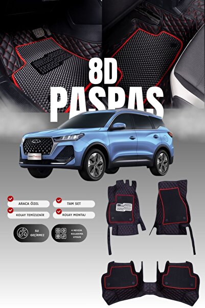 stiloto Chery Tiggo 7 Pro (2020 and Later) 8D Leather Pool-Type Auto Mat | Full Protection & Quick Assembly